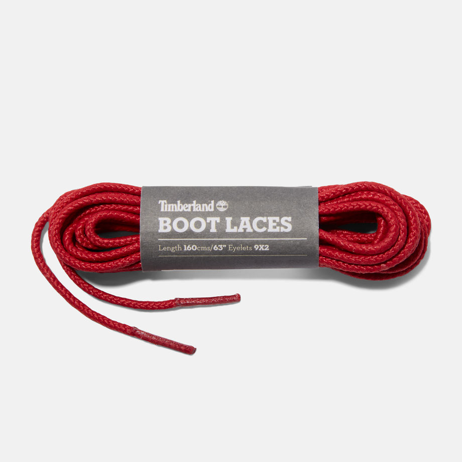 Timberland 160cm/63" Replacement Boot Laces In Red Red Unisex, Size ONE