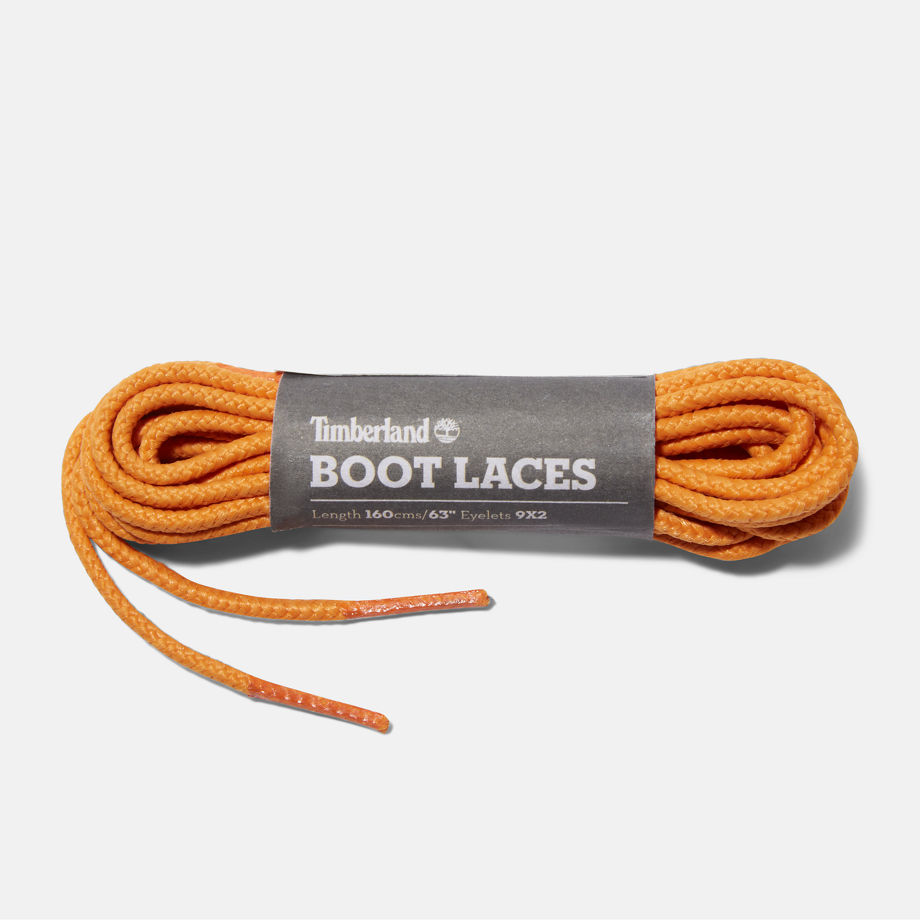 Timberland 160cm/63" Replacement Boot Laces In Orange Orange Unisex, Size ONE