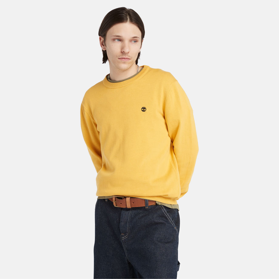 Timberland Williams River Crewneck Jumper For Men In Yellow Yellow, Size M