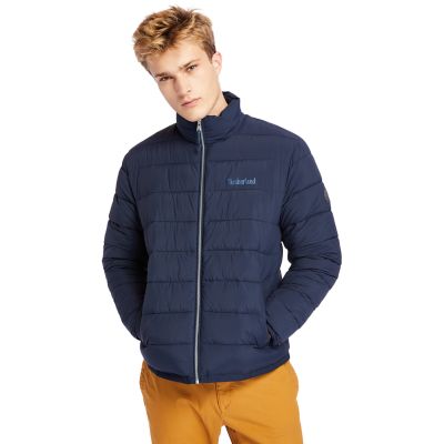 Timberland Garfield Funnel-neck Quilted Jacket For Men In Navy Blue, Size L