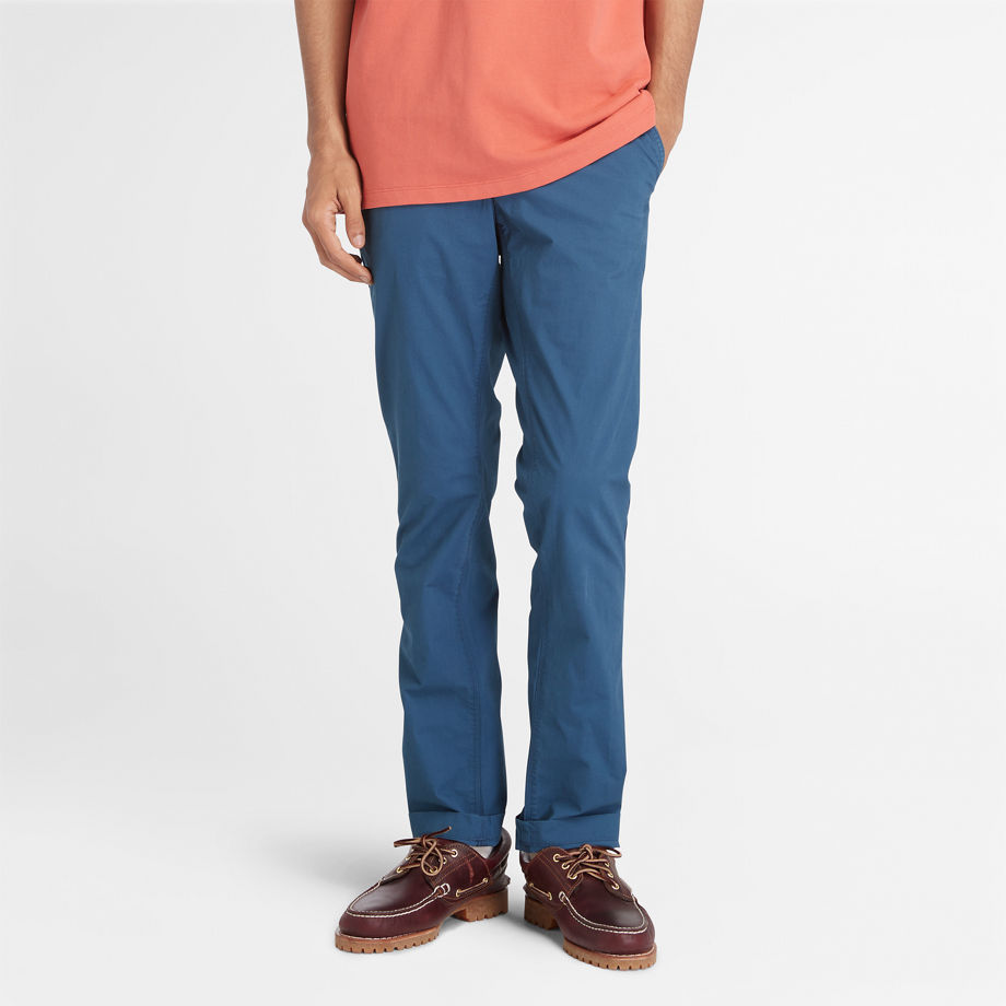 Timberland Poplin Chinos For Men In Blue Blue, Size 38 x 34