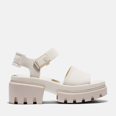 Timberland Everleigh Two-strap Sandal For Women In White White, Size 4.5