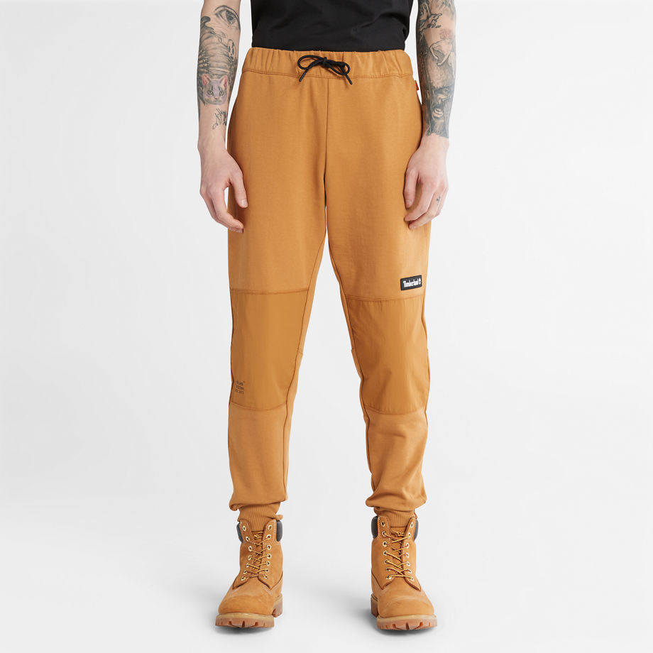 Timberland Tonal Knee Tracksuit Bottoms For Men In Yellow Light Brown, Size M