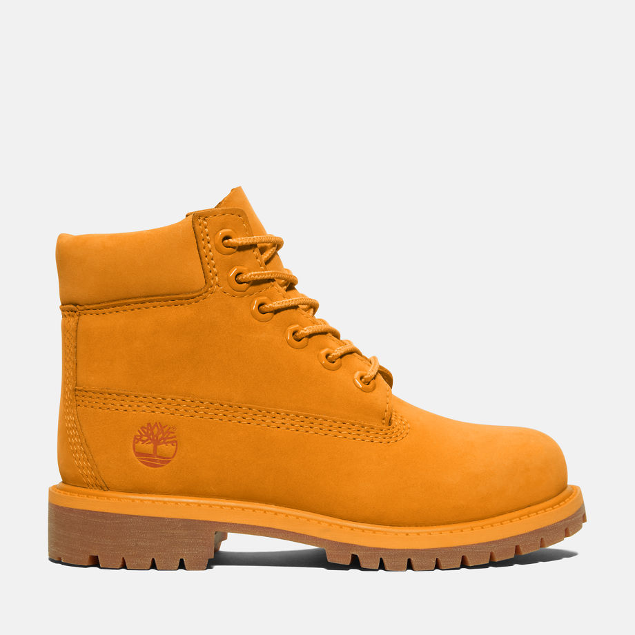 Timberland 50th Edition Premium 6-inch Waterproof Boot For Youth In Orange Orange Kids, Size 13.5