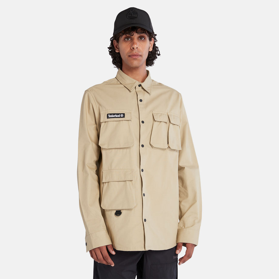 Timberland Utility Overshirt For Men In Beige Beige, Size L