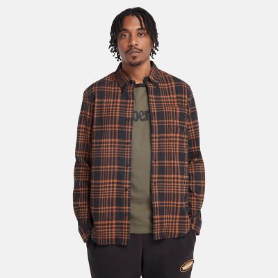 Timberland Heavy Flannel Check Shirt For Men In Black Black, Size L