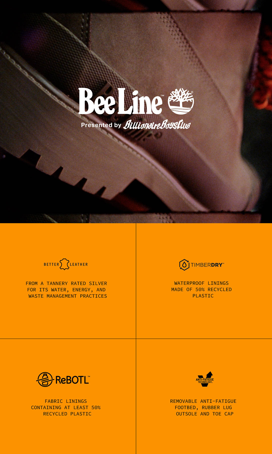 Bee Line X Timberland Collaboration Logo and Boot