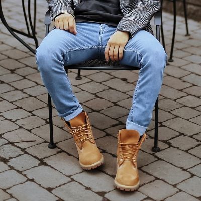 ripped jeans timberland boots