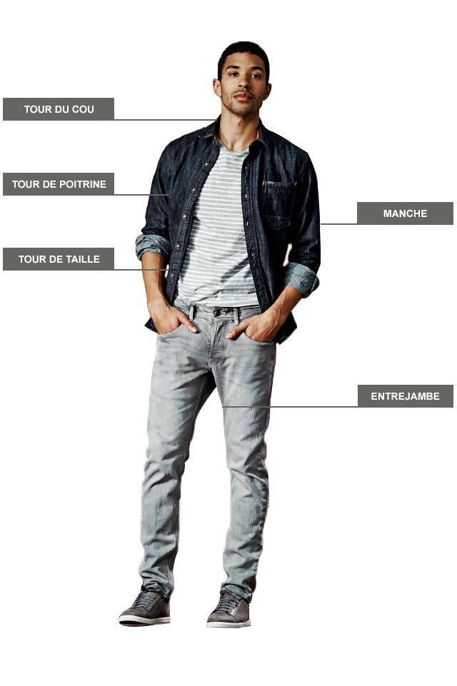 Male model with references to different parts of his body needed to measure various sized clothing.