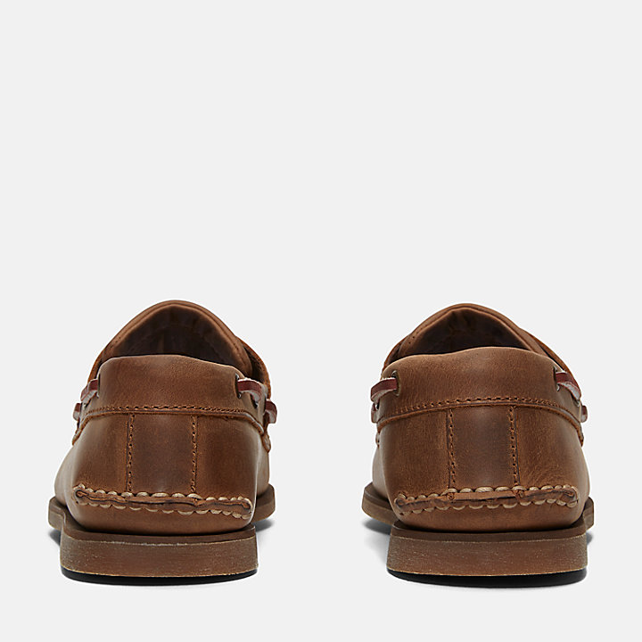 Classic Leather Boat Shoe for Men in Dark Brown