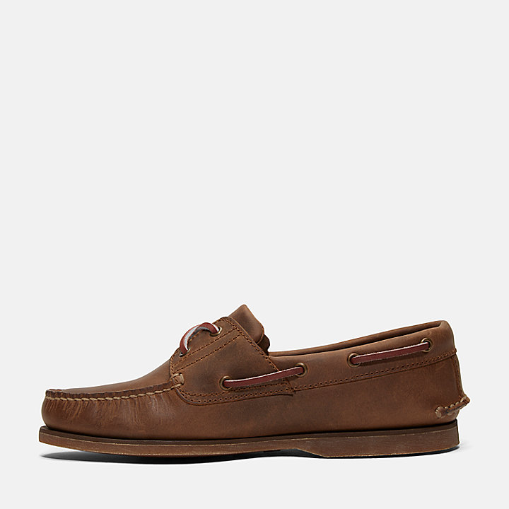 Classic Leather Boat Shoe for Men in Dark Brown