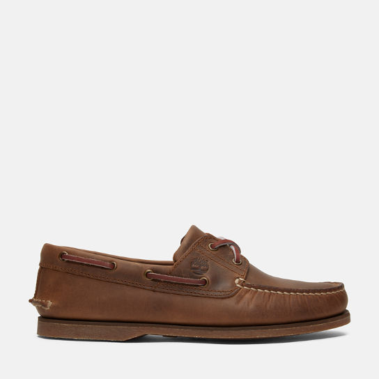 Chaussures bateau classique en cuir pour homme en marron foncé | Timberland