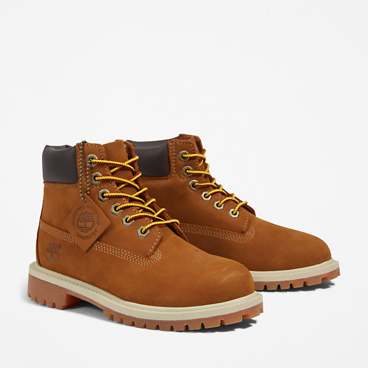 Timberland® Premium 6 Inch Waterproof Boot for Youth in Brown-
