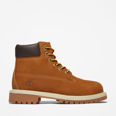 Timberland Premium 6 Inch Waterproof Boot For Youth In Brown Brown Kids