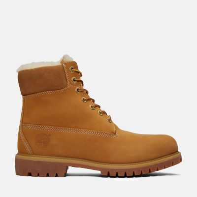 Timberland Heritage 6 Inch Warm Boot For Men In Yellow Light Brown, Size 12.5