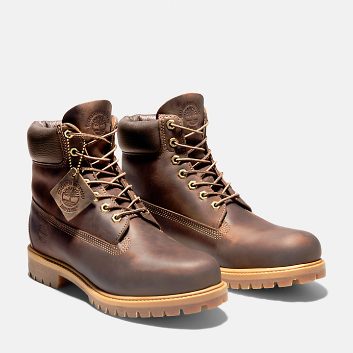 Timberland® Premium 6 Inch Waterproof Heritage  Boot for Men in Dark Brown-