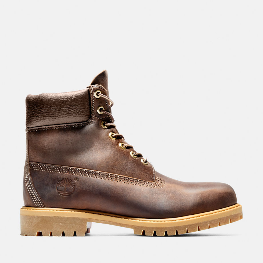 Timberland Premium 6 Inch Waterproof Heritage Boot For Men In Dark Brown Brown, Size 7