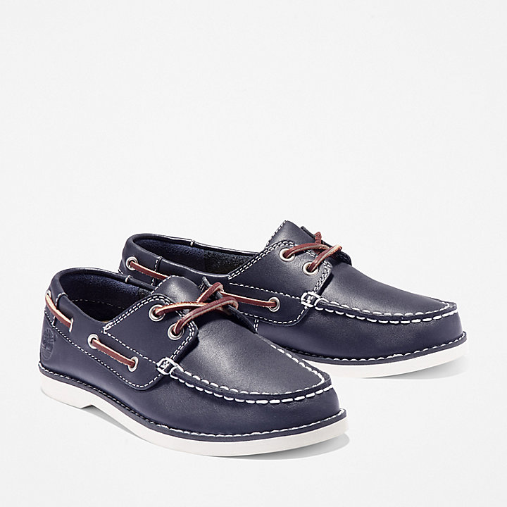Seabury Boat Shoe for Youth in Navy