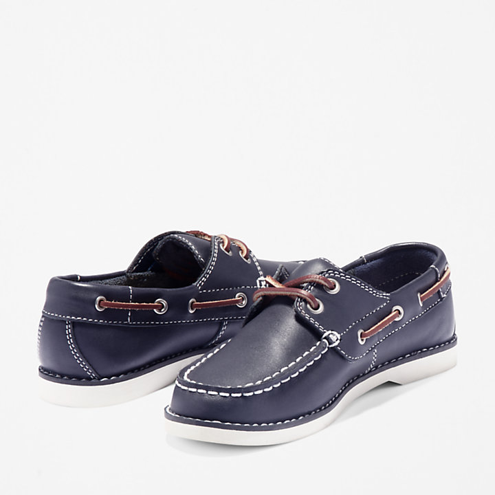 Seabury Boat Shoe for Youth in Navy-