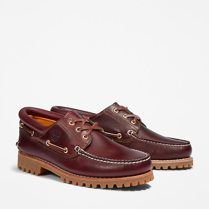Timberland® Authentic 3-Eye Boat Shoe for Men in Burgundy-