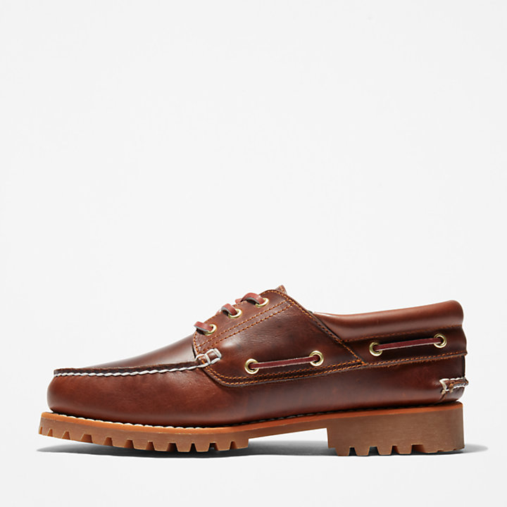 Classic 3-Eye Lug Boat Shoe for Men in Brown | Timberland