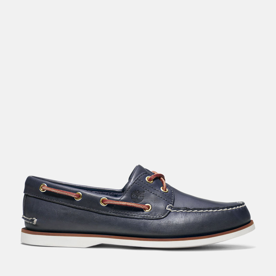 Timberland Classic Two-eye Boat Shoe For Men In Blue Navy, Size 9