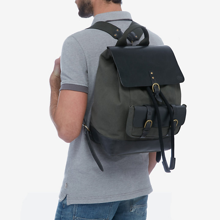 Canvas and Leather Backpack para