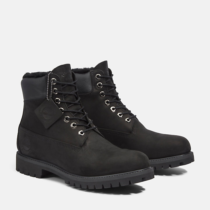 Cálidas botas de 15 cm (6 in) Timberland® Heritage para hombre en negro-