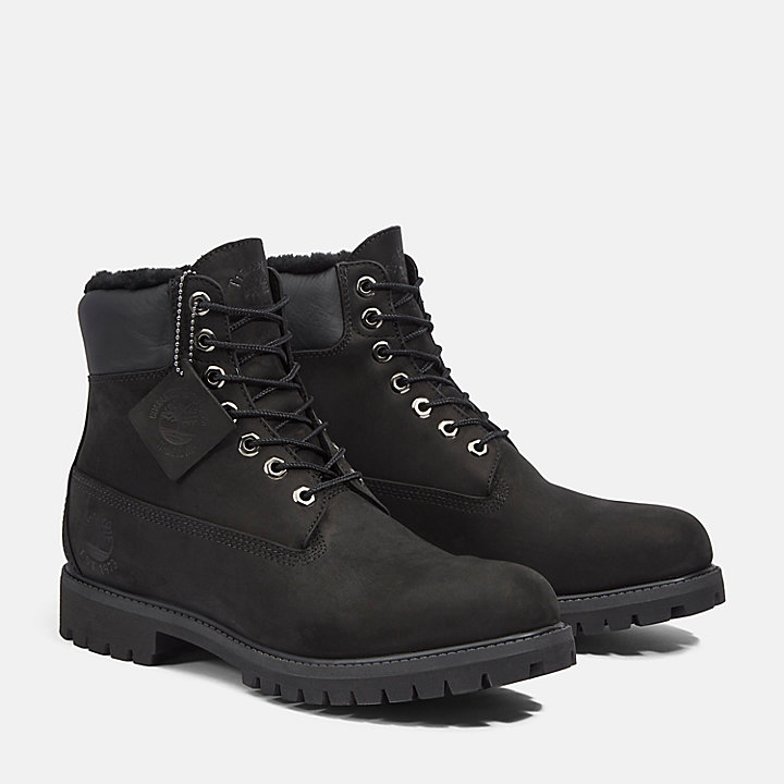 Cálidas botas de 15 cm (6 in) Timberland® Heritage para hombre en negro