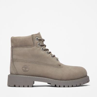 grey timberland style boots