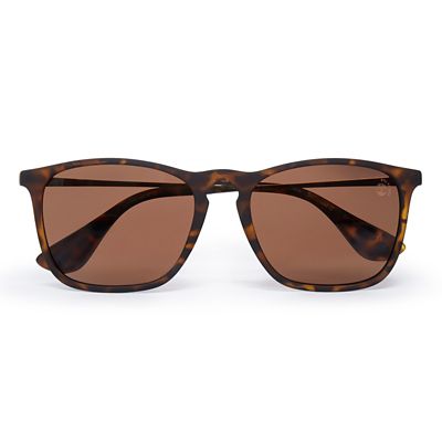 Timberland TBL-EU - Rubberised Rectangle Sonnenbrille in Braun