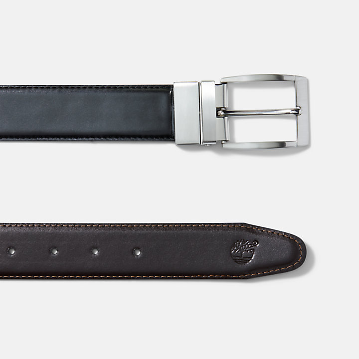 Reversible Leather Belt for Men in Brown-