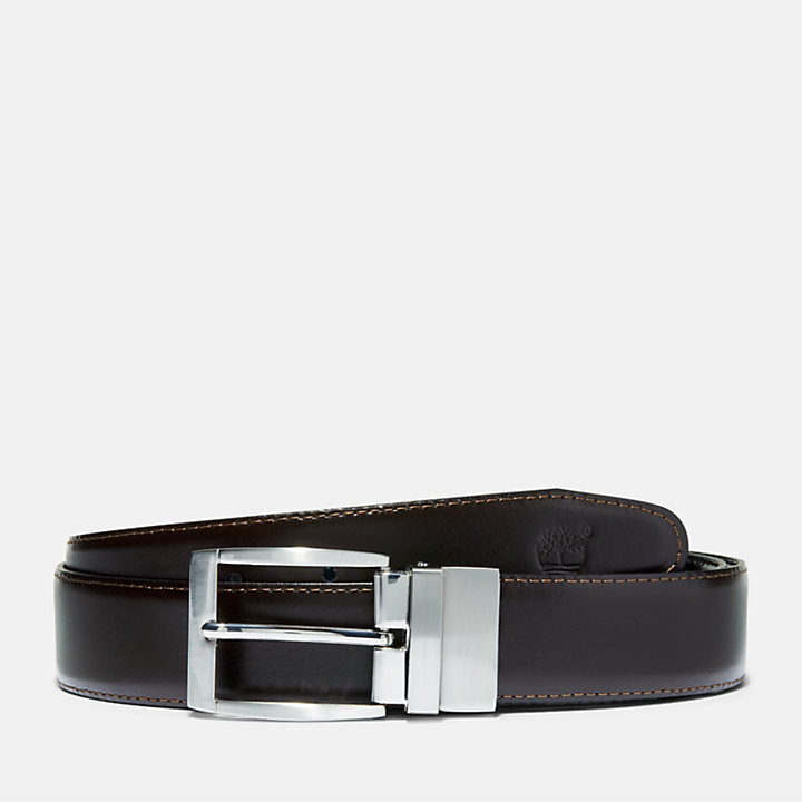 Reversible Leather Belt for Men in Brown-