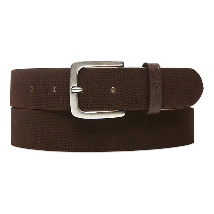 Suede Leather Belt for Men in Brown-
