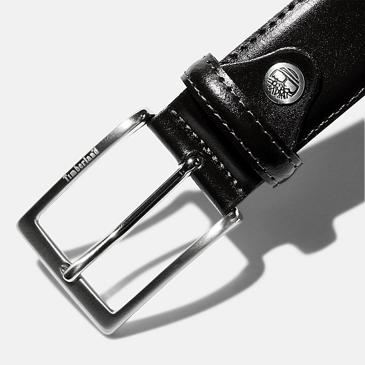 Cinturón clásico de cuero para hombre en negro