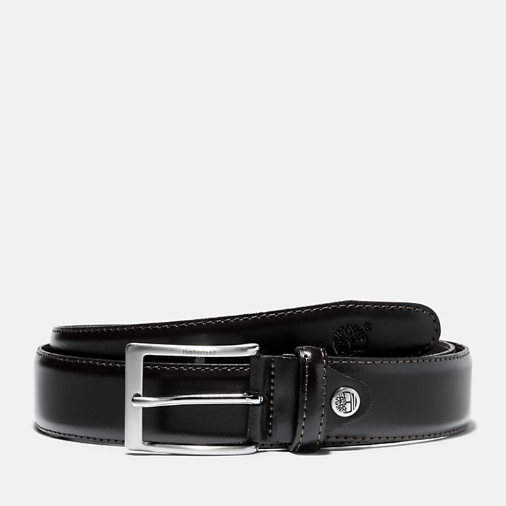 Cinturón clásico de cuero para hombre en negro-