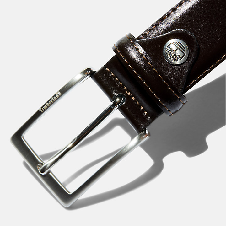 Cinturón con Hebilla Cuadrada Clásico para Hombre en marrón-