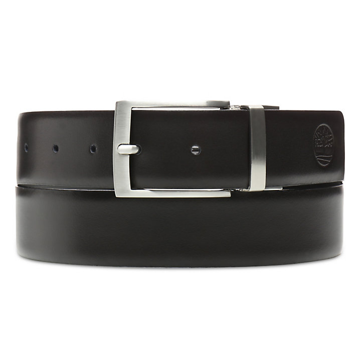 Reversible Leather Belt for Men in Black-
