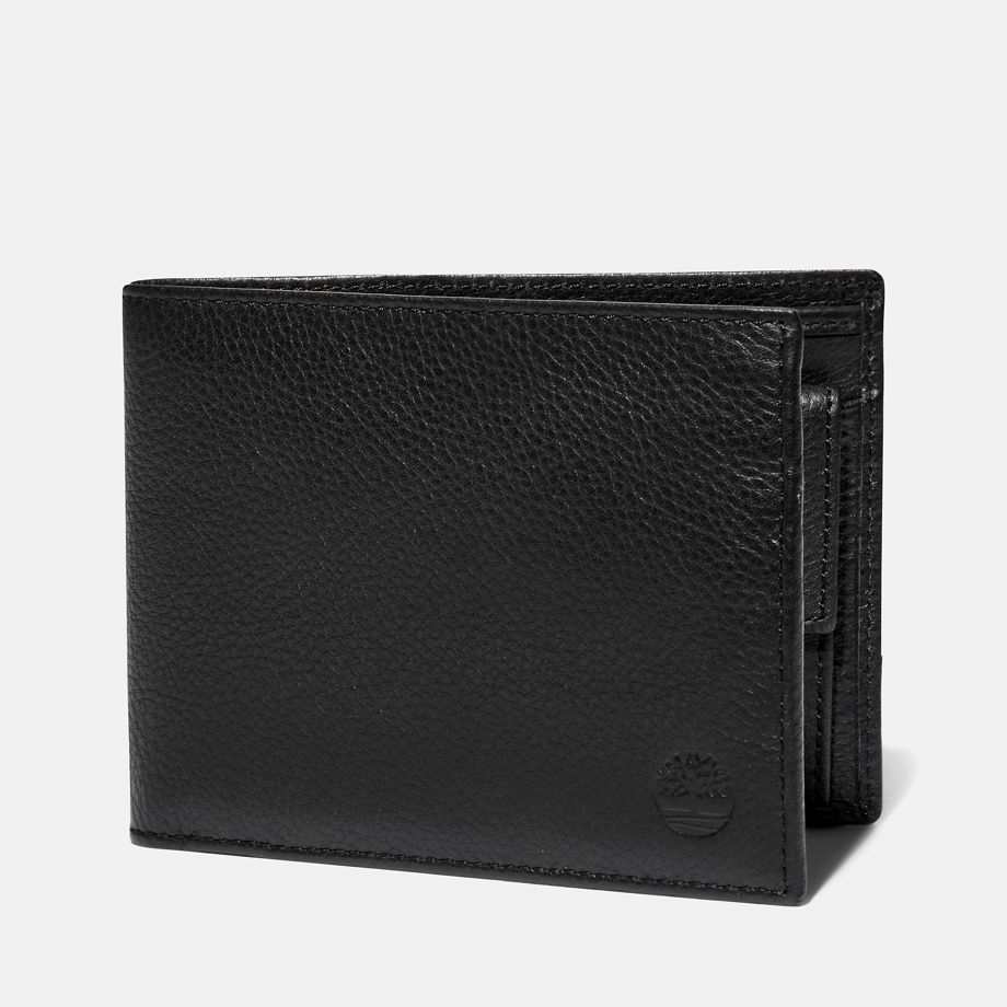 Timberland Kennebunk Bifold Wallet For Men In Black Black, Size ONE