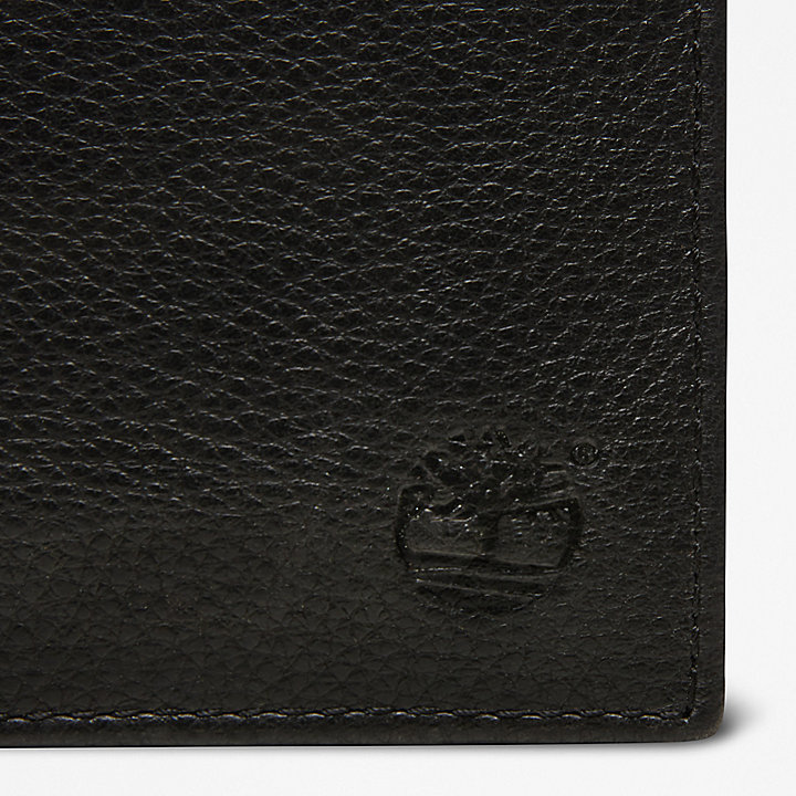 Portefeuille à deux volets Kennebunk en cuir avec porte-monnaie pour homme en noir