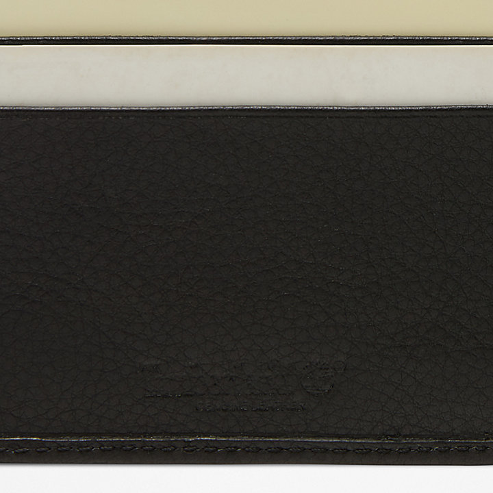 Kennebunk Bifold Leather Wallet with Coin Pocket for Men in Black