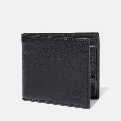 Timberland Kennebunk Bifold Leather Wallet With Coin Pocket For Men In Black Black