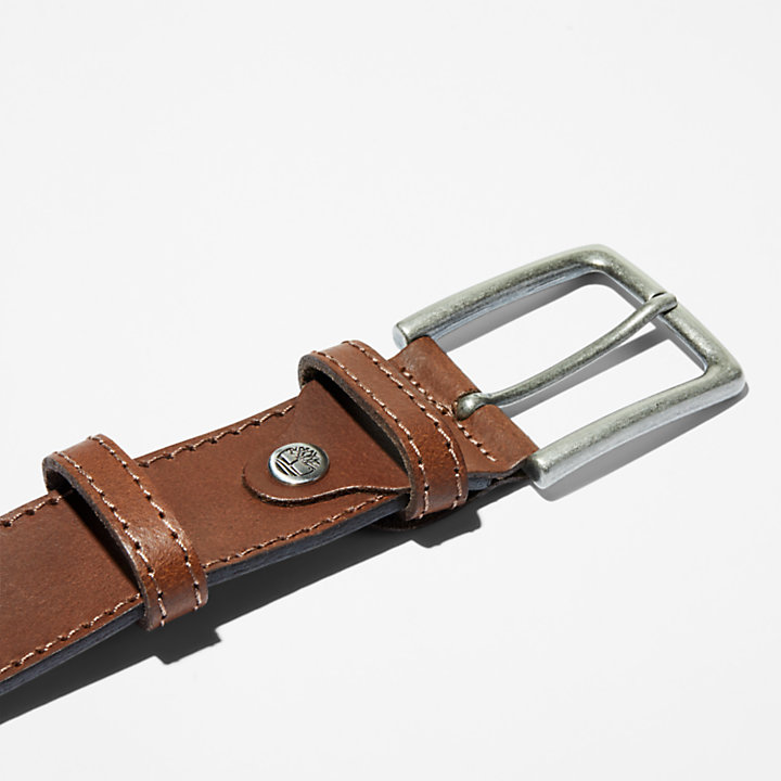 Leather Belt for Men in Brown-