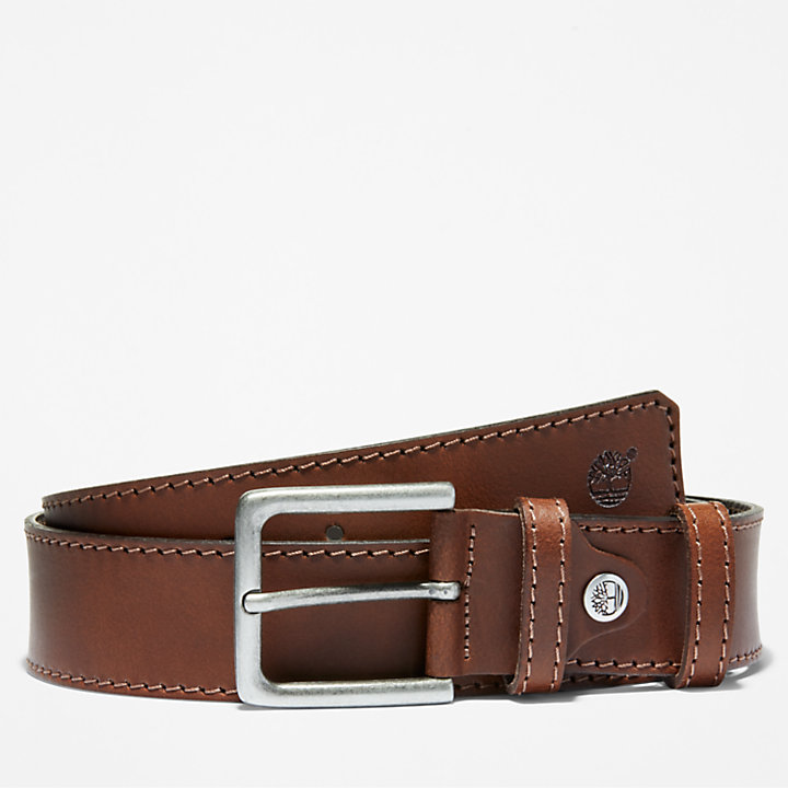 Leather Belt for Men in Brown-