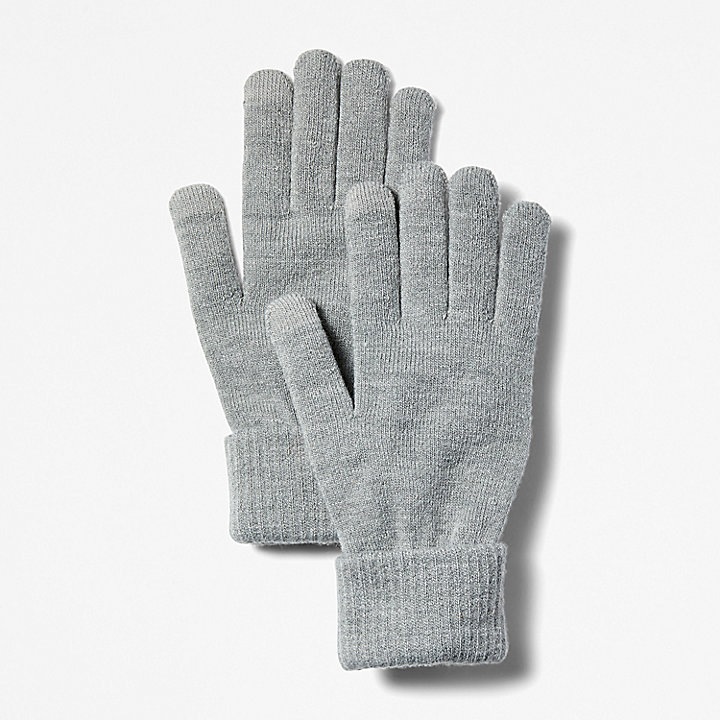 Touchscreen Gloves with Turn-up Cuffs for Men in Grey