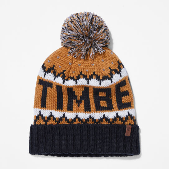 Knit-In Logo Cuffed Beanie for Men in Yellow | Timberland