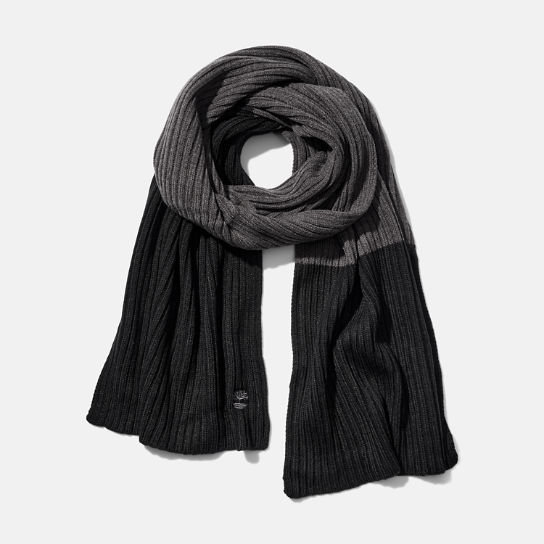 Men's Color-Block Ribbed Scarf in Black | Timberland