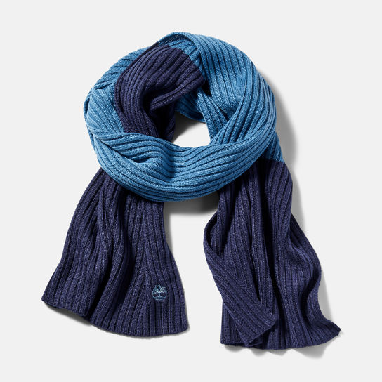 Geribde sjaal met kleurvlakken voor heren in blauw | Timberland