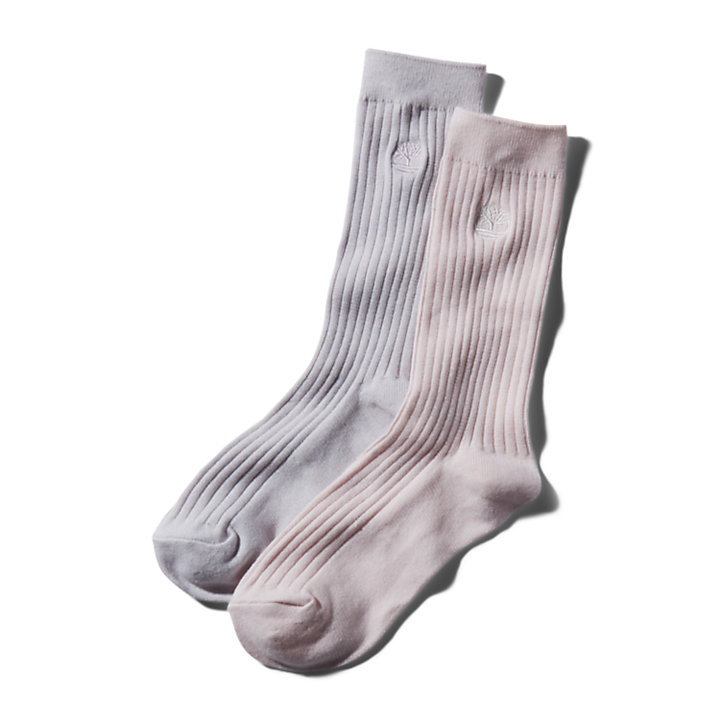 Women's 2-Pack Ribbed Boot Socks in Light Pink-