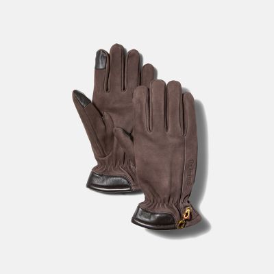 Timberland Winter Hill Leather Gloves With Touchscreen Tips For Men In Brown Brown